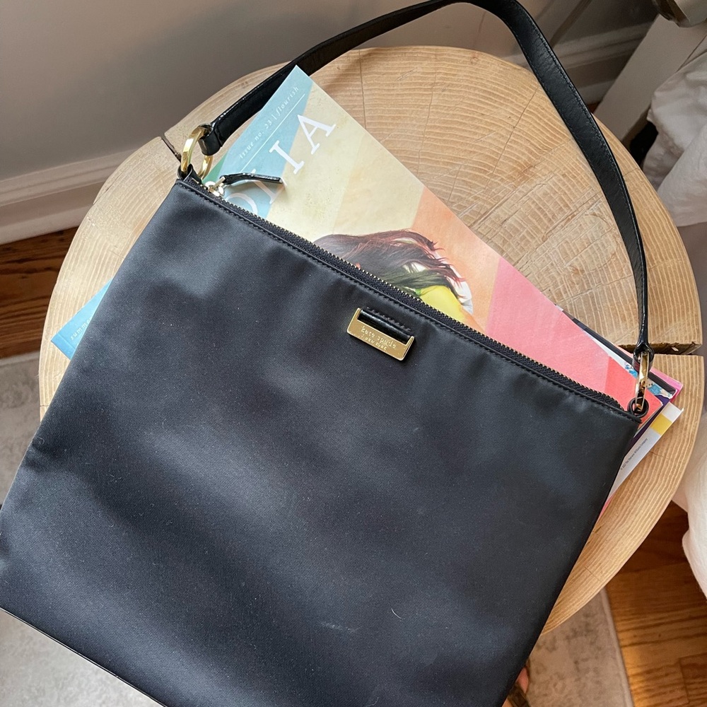 Vintage Kate Spade Purse, nylon, leather strap